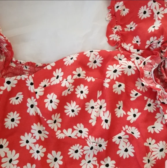 Reformation Jewel Floral Print Sweetheart Neckline Bustier Top Size 12 - Picture 9 of 10